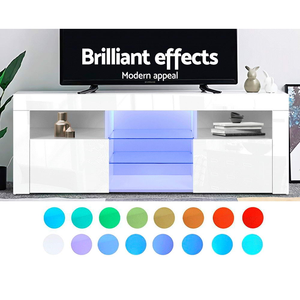 LED TV Entertainment Unit 160cm - White - Homecoze