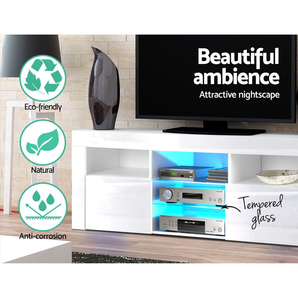 LED TV Entertainment Unit 160cm - White - Homecoze