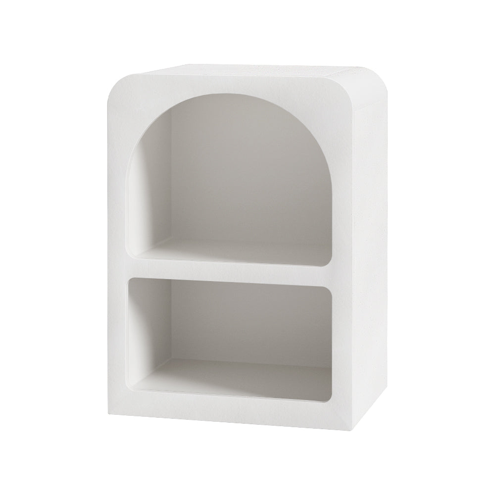 Contemporary Arched Design Bed Side Table Nightstand - White - Homecoze