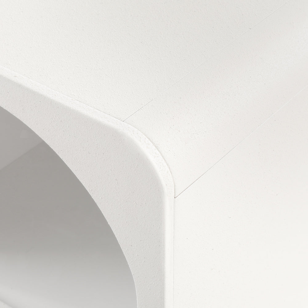 Contemporary Arched Design Bed Side Table Nightstand - White - Homecoze