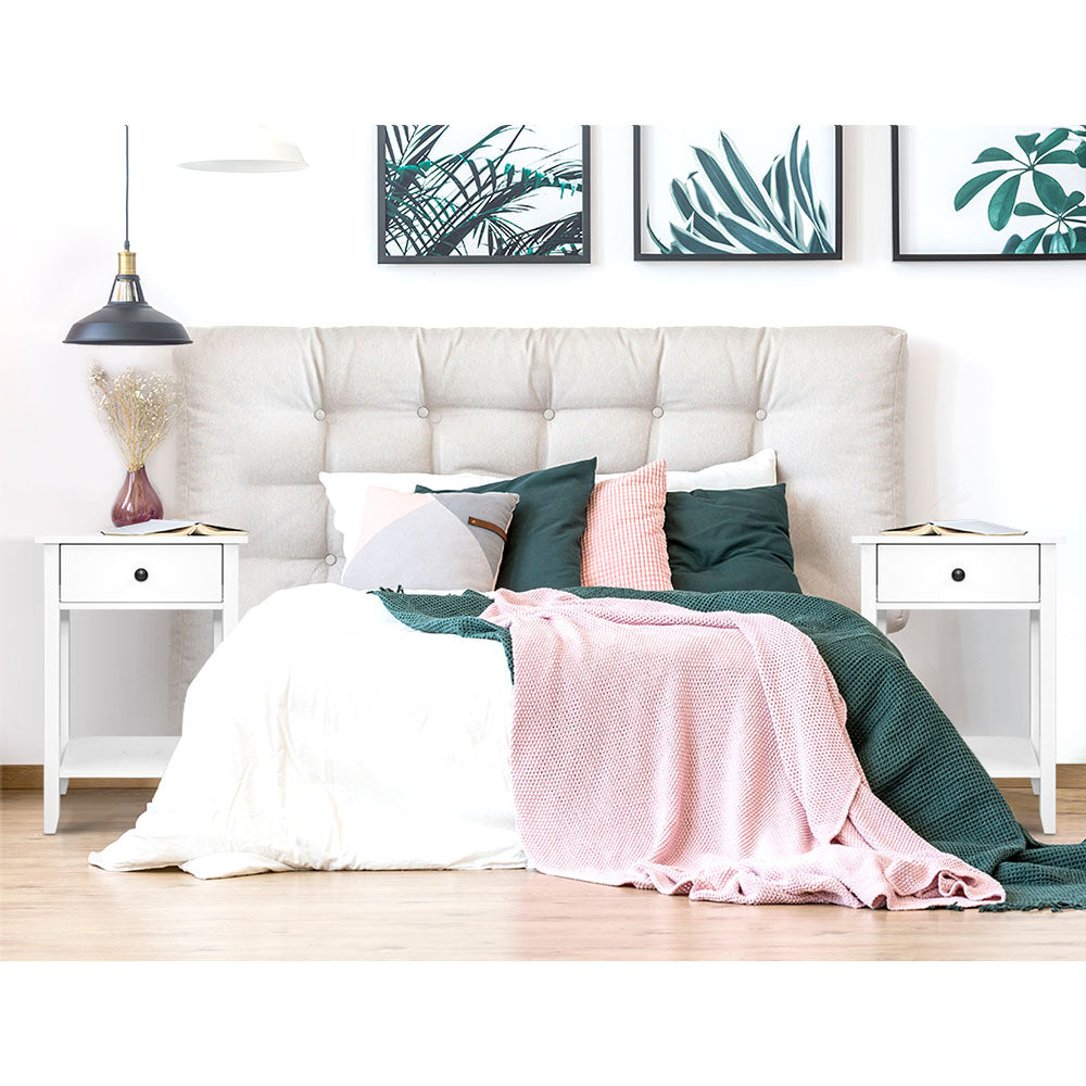 Classic Single Drawer Bedside Table - White - Homecoze