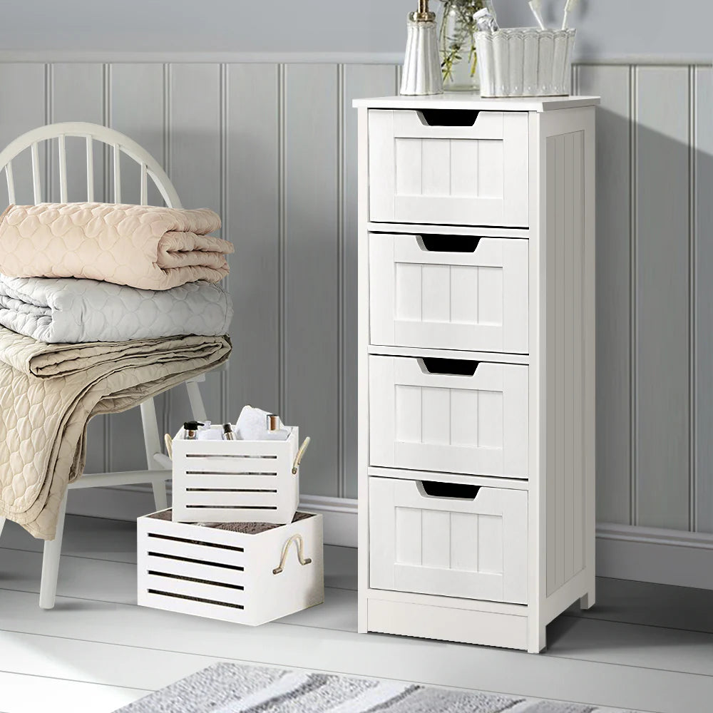 Daisy Mini Tallboy Chest of Drawers – White - Homecoze