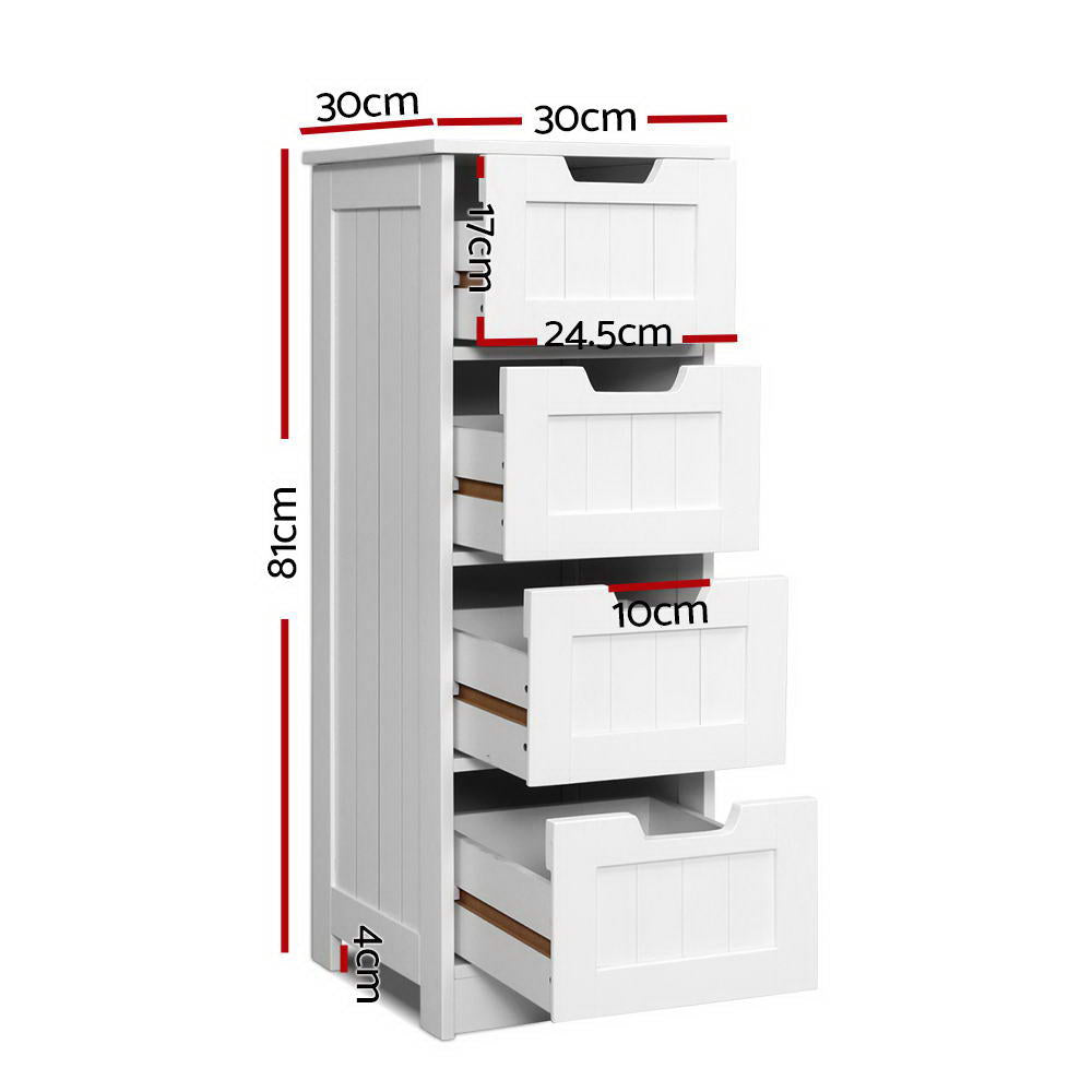 Mini Storage Cabinet Chest of Drawers - White - Homecoze