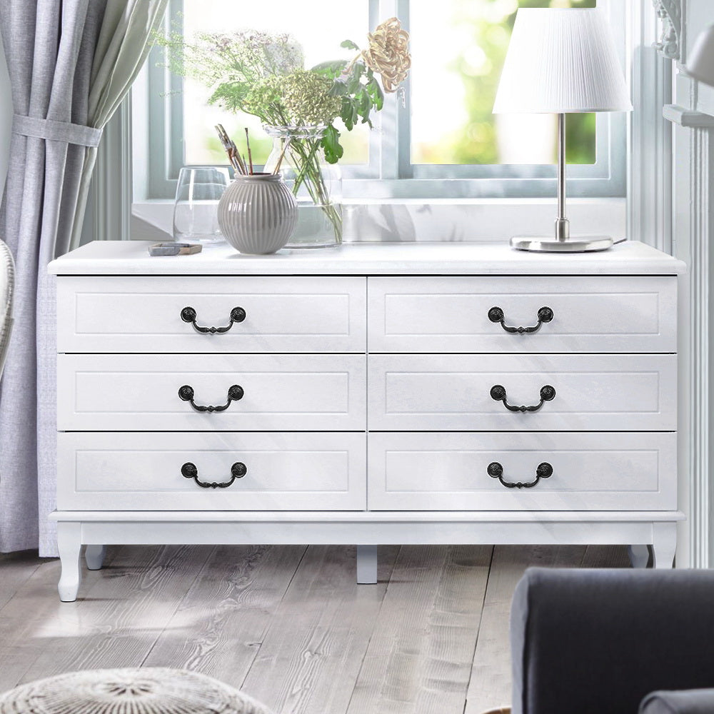 Charlotte French Provincial Dresser Chest of Drawers – White - Homecoze