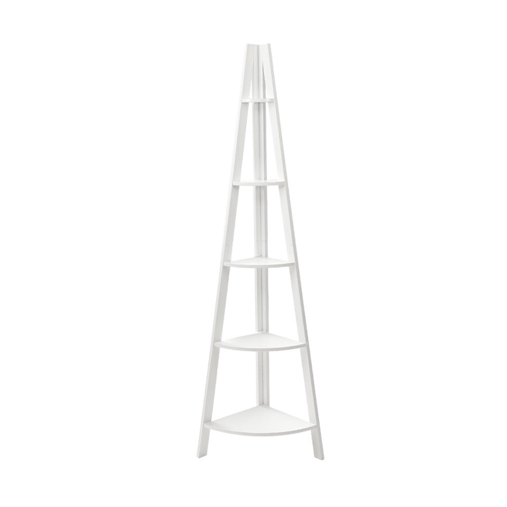 5 Tier Corner Ladder Bookshelf - Homecoze