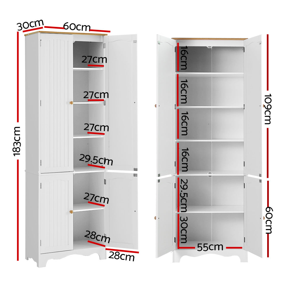 Eleanor Linen & Pantry Storage Cabinet - White