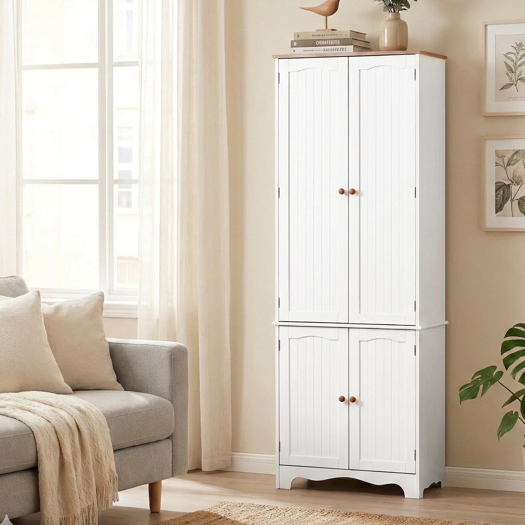 Eleanor Linen & Pantry Storage Cabinet - White