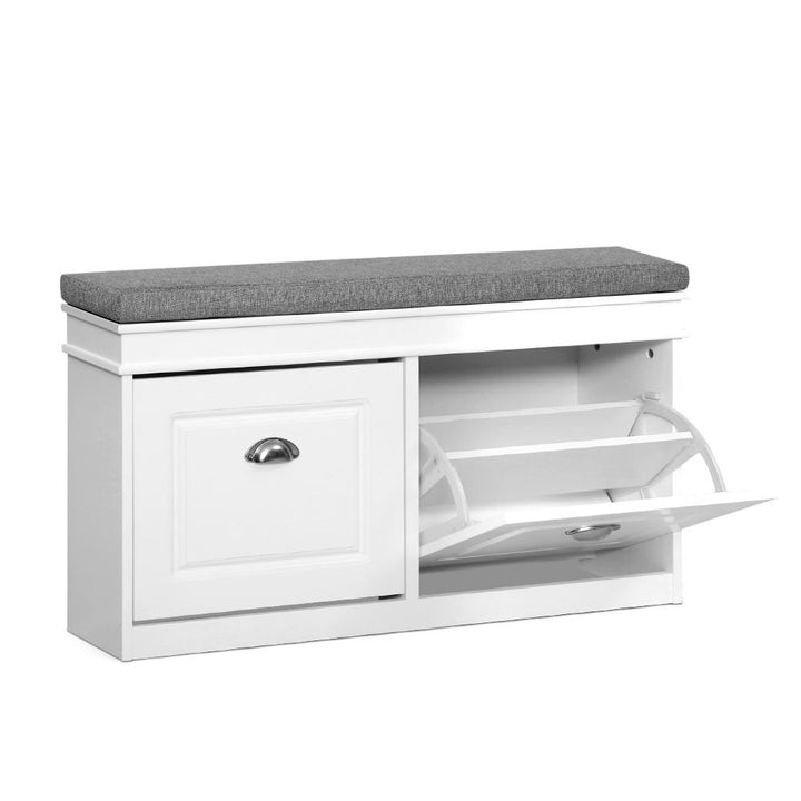 Shoe Cabinet Storage Bench - White Homecoze