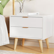 Artiss Bedside Table 2 Drawers - White - Homecoze