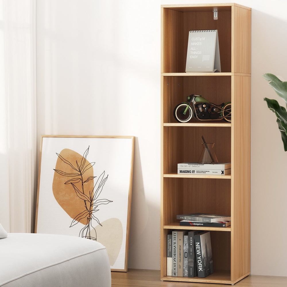5-Tier Display Bookshelf - Pine - Homecoze