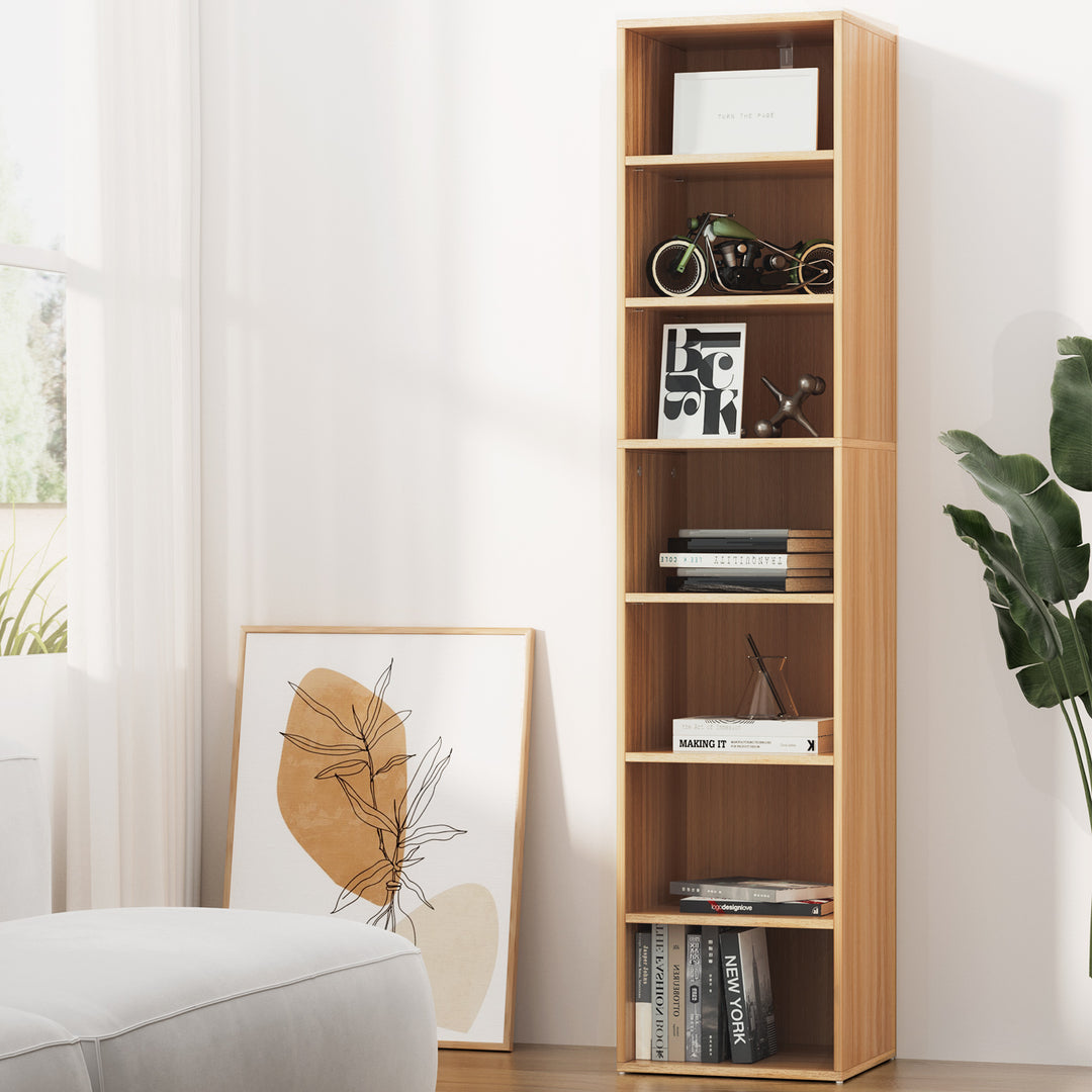 7-Tier Display Bookshelf - Pine - Homecoze