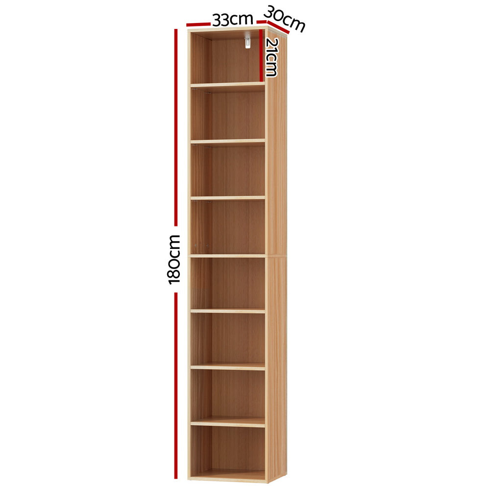 8-Tier Display Bookshelf - Pine - Homecoze