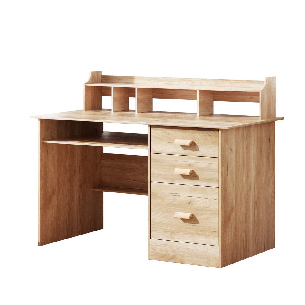 Home Office Compact Storage Study Desk - Oak