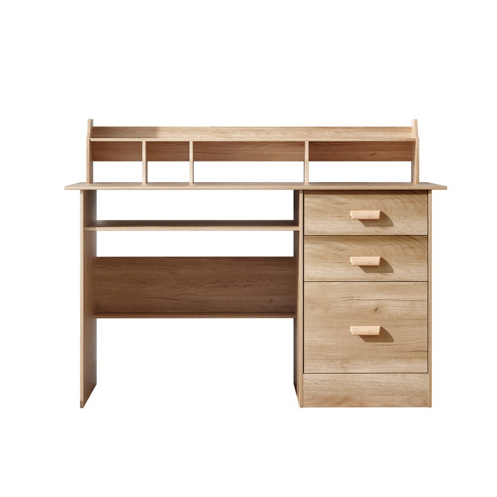 Home Office Compact Storage Study Desk - Oak - Homecoze