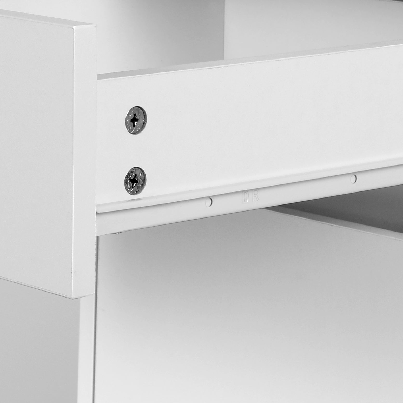 Computer Desk Office Study Table with Storage Cabinet - White - Homecoze