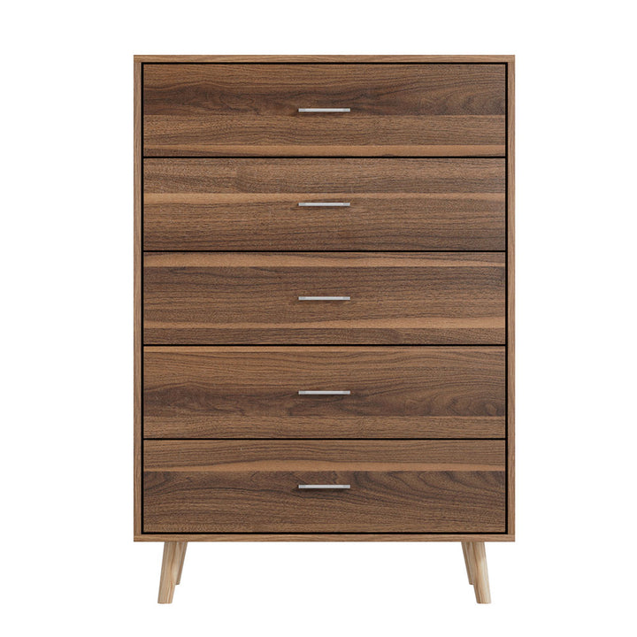 5 Drawer Compact Chest of Drawers - Walnut