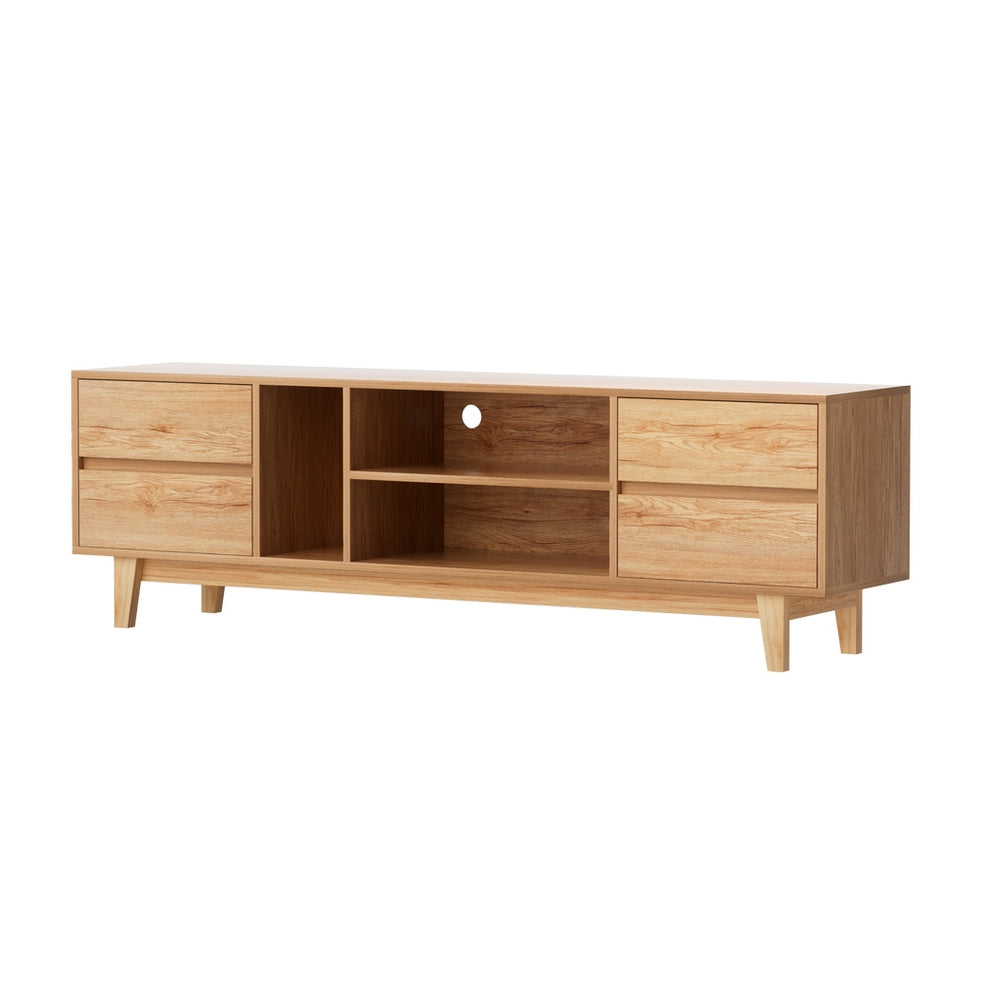 Modern Lowline Entertainment Unit TV Stand Cabinet 180cm - Pine - Homecoze
