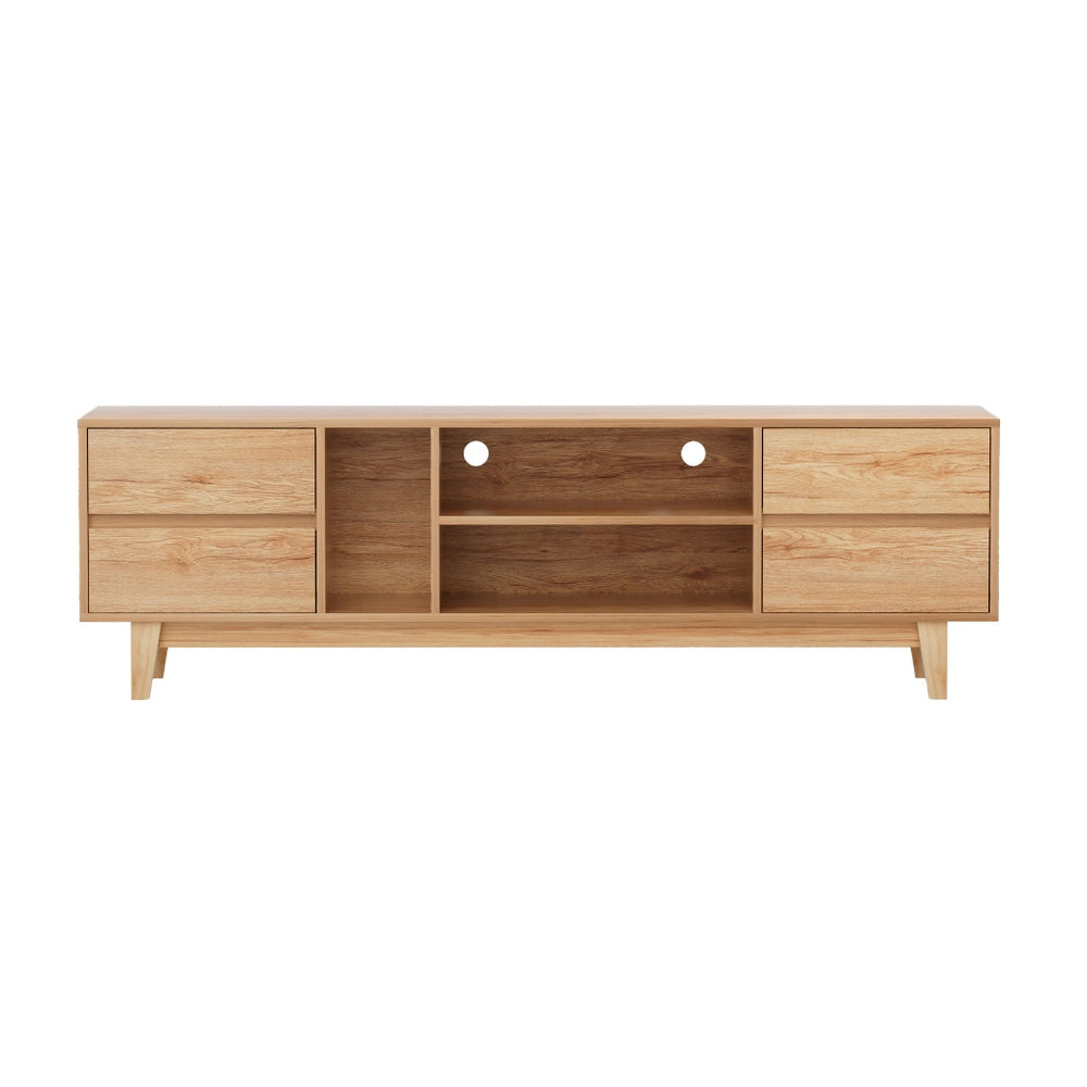 Modern Lowline Entertainment Unit TV Stand Cabinet 180cm - Pine - Homecoze