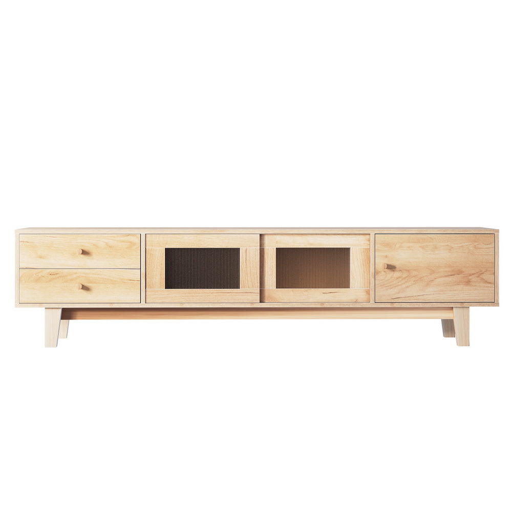 Natural TV Cabinet Entertainment Unit 180cm - Pine - Homecoze