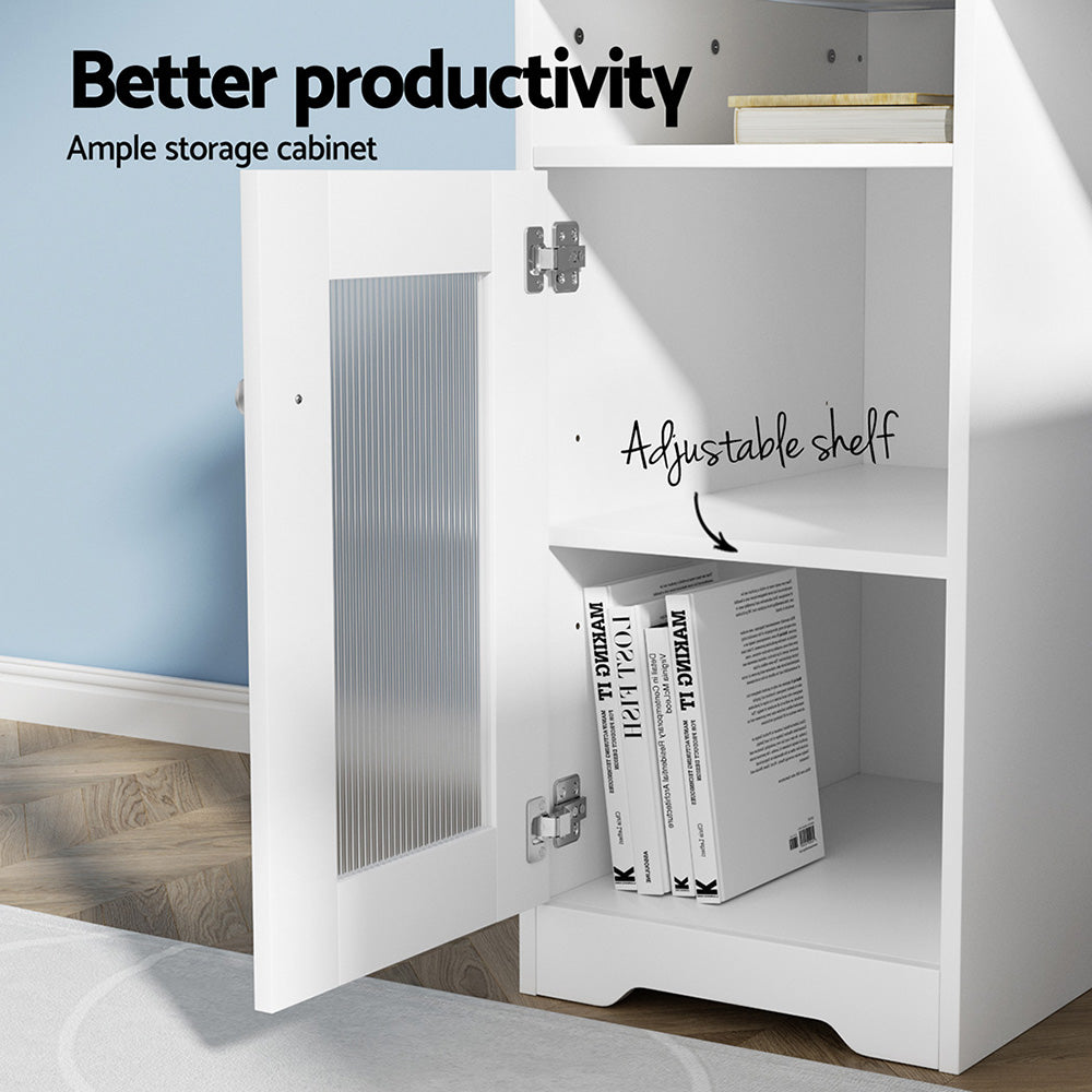 Corner L-Shape Study Desk with Storage - White - Homecoze