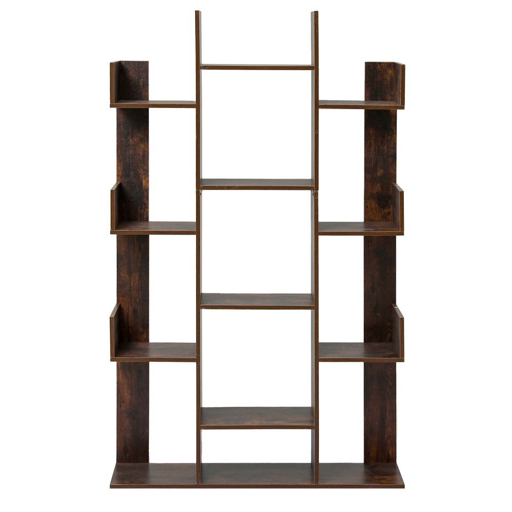 Tree Inspired Rustic Brown Style Book Display Shelf - Walnut - Homecoze