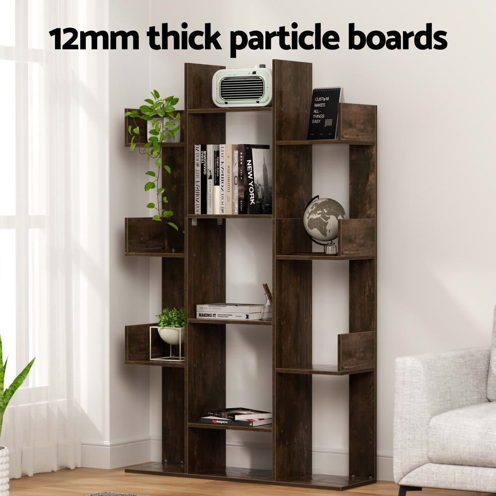 Tree Inspired Rustic Brown Style Book Display Shelf - Walnut - Homecoze