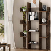 Tree Inspired Rustic Brown Style Book Display Shelf - Walnut - Homecoze