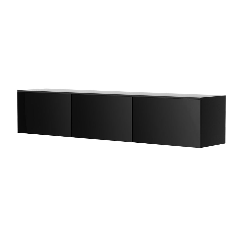 Ultra Modern Floating Entertainment Unit TV Stand High Gloss 200cm - Black - Homecoze