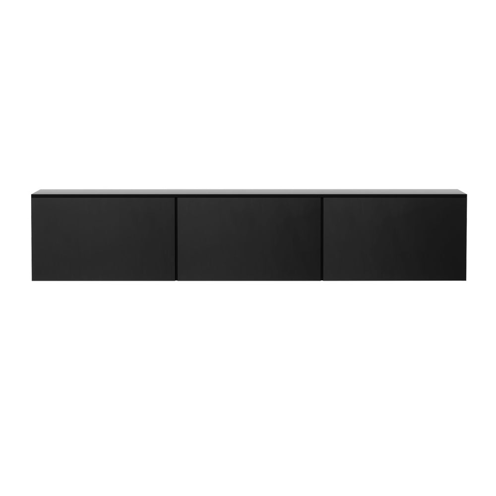 Ultra Modern Floating Entertainment Unit TV Stand High Gloss 200cm - Black - Homecoze