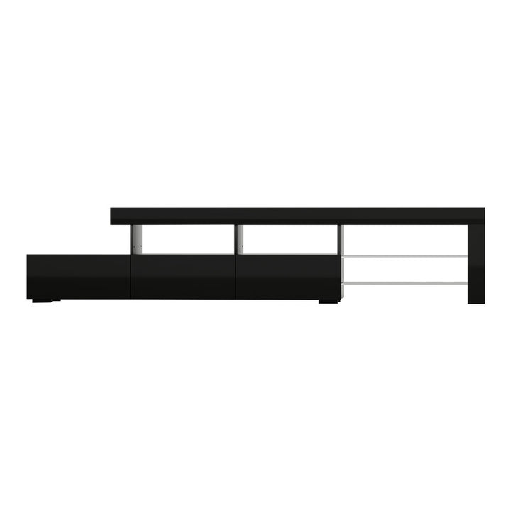 Modern TV Cabinet Entertainment Unit with LED 215cm - Black