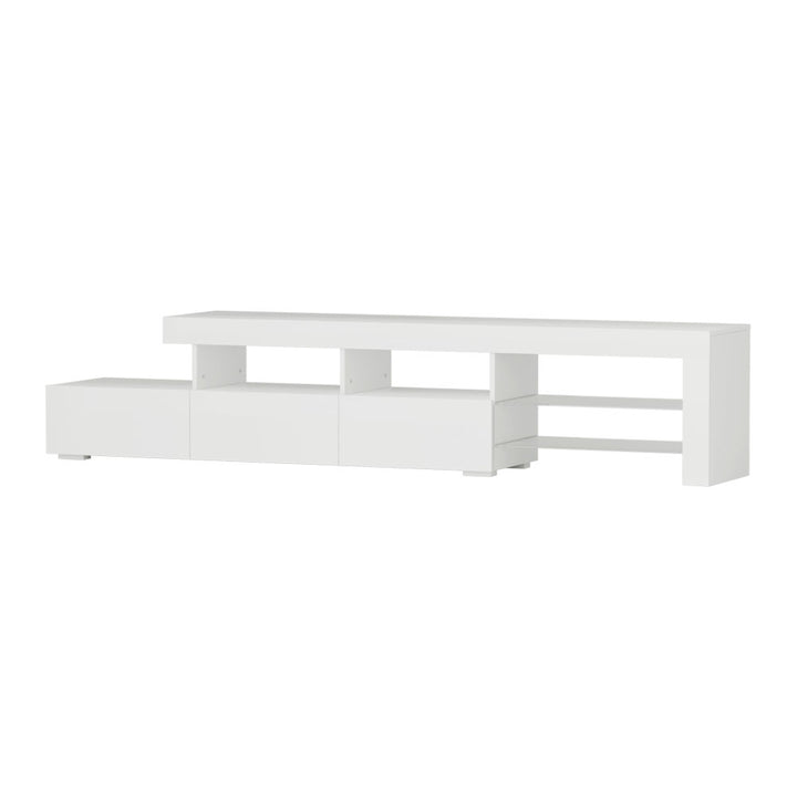 Modern TV Cabinet Entertainment Unit with LED 215cm - White