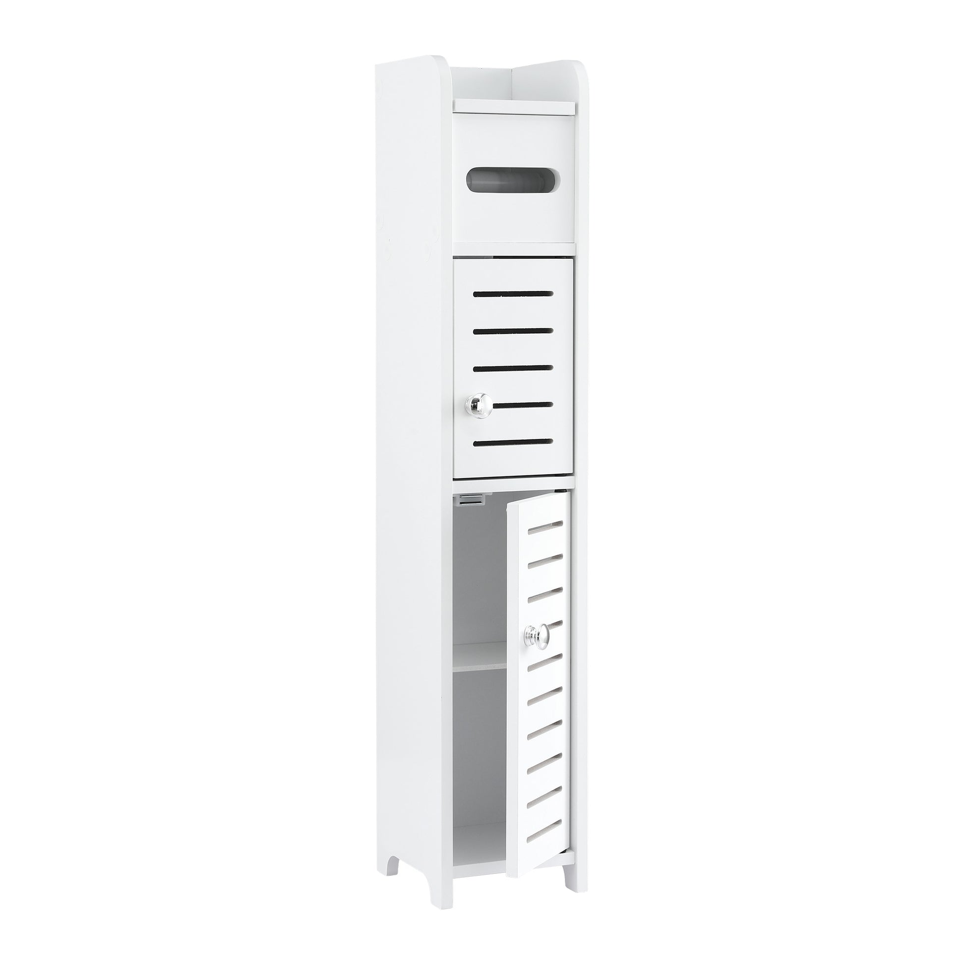 Artiss Bathroom Storage Cabinet 3-Tier Slim Toilet Paper Holder Organizer White - Homecoze