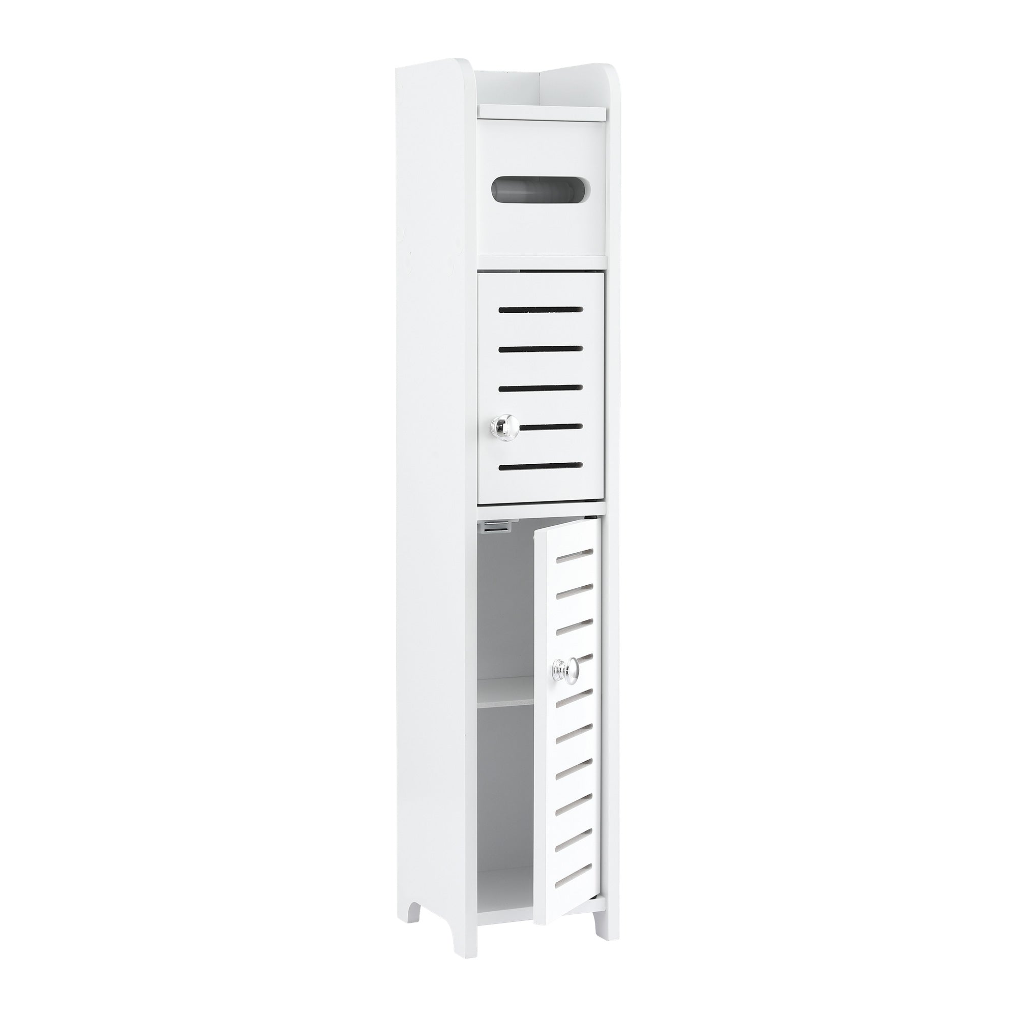 Artiss Bathroom Storage Cabinet 3-Tier Slim Toilet Paper Holder Organizer White - Homecoze