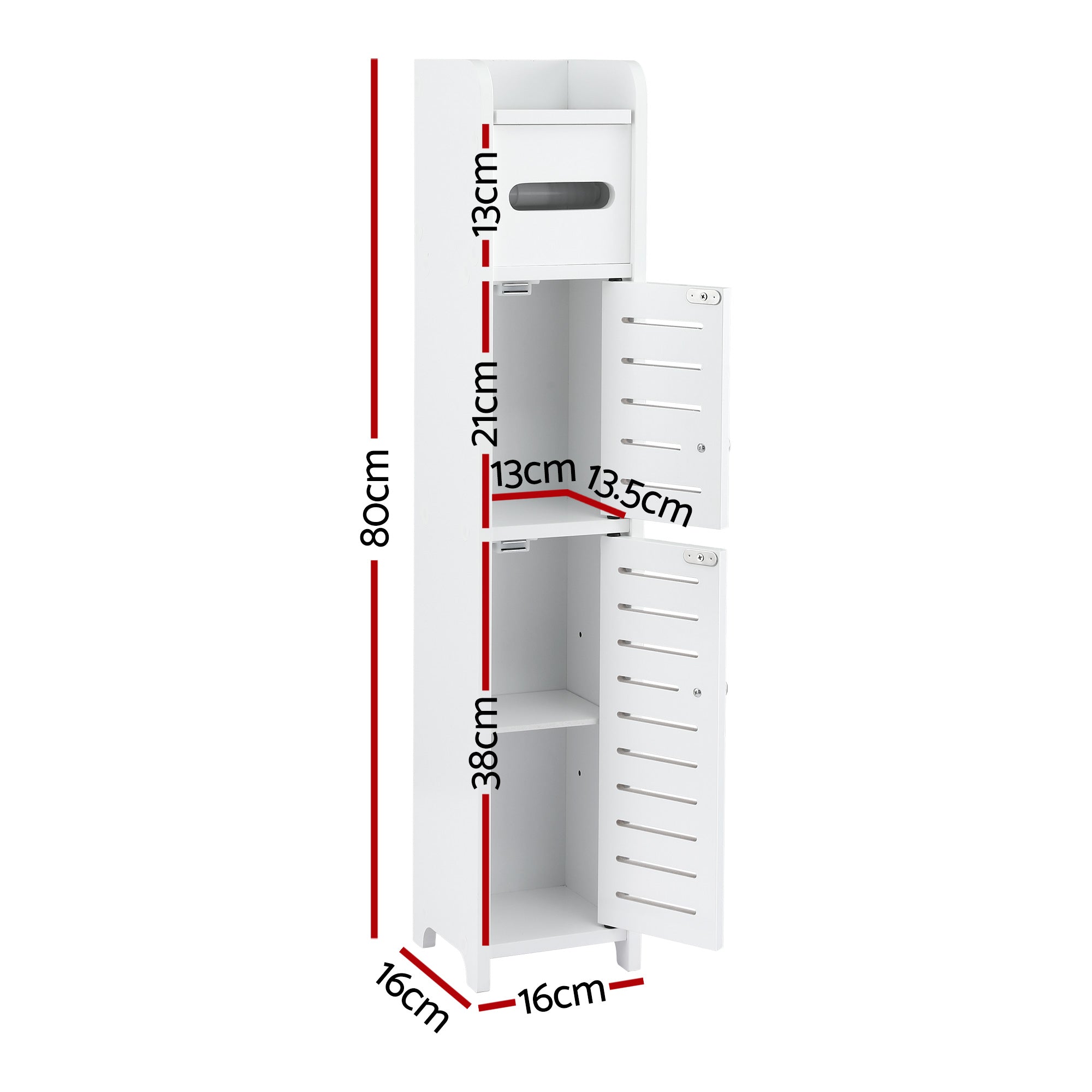 Artiss Bathroom Storage Cabinet 3-Tier Slim Toilet Paper Holder Organizer White - Homecoze
