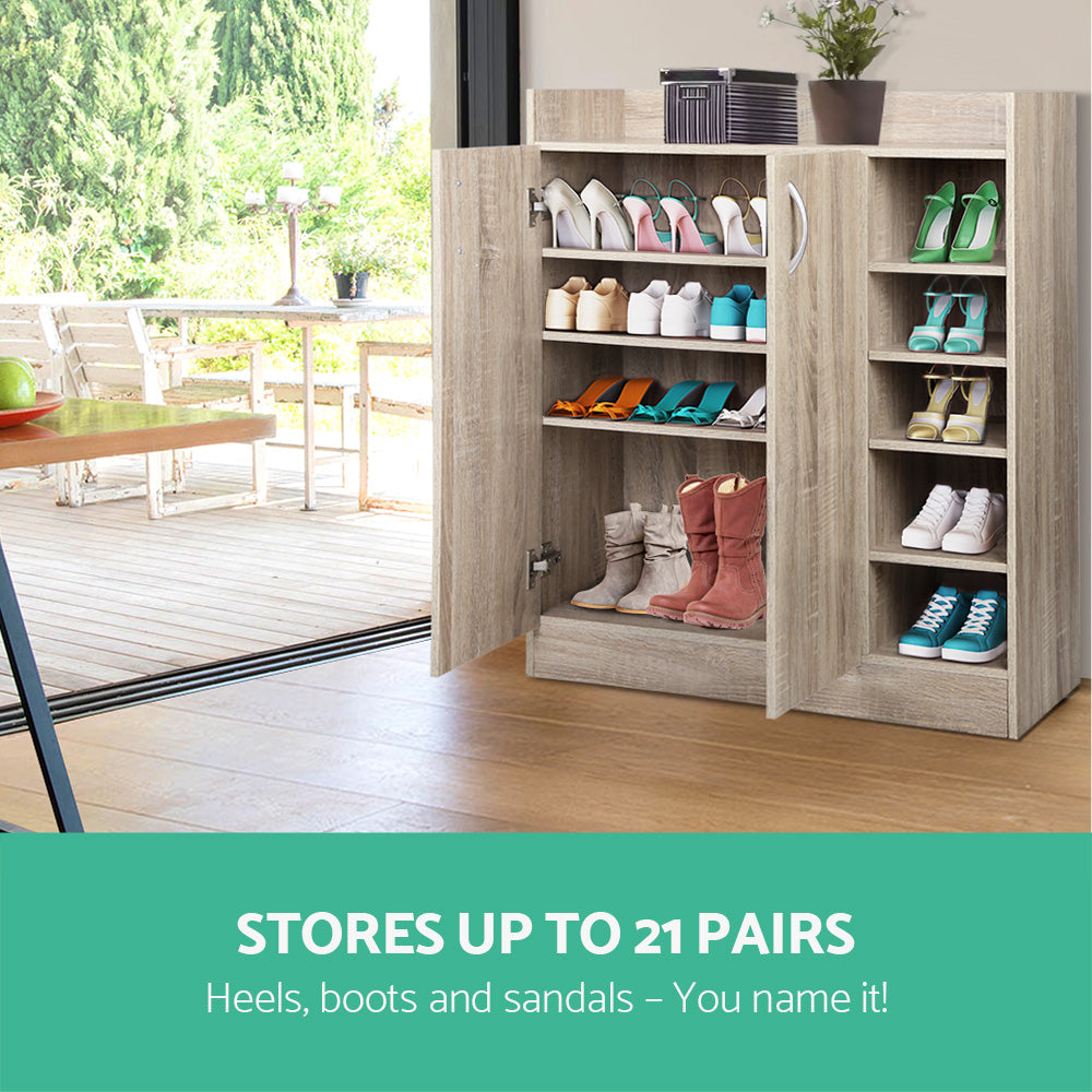 Shoe Cabinet Storage Cupboard - Wood - Homecoze