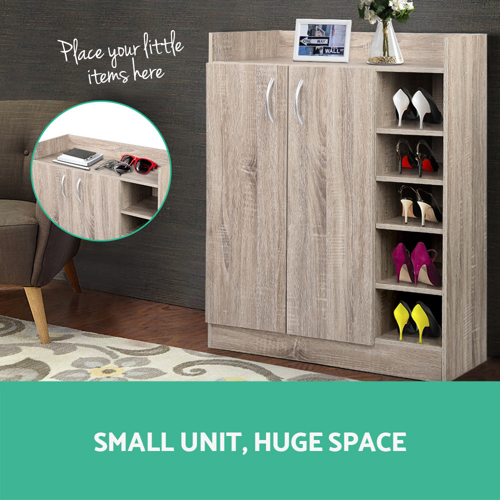 Shoe Cabinet Storage Cupboard - Wood - Homecoze