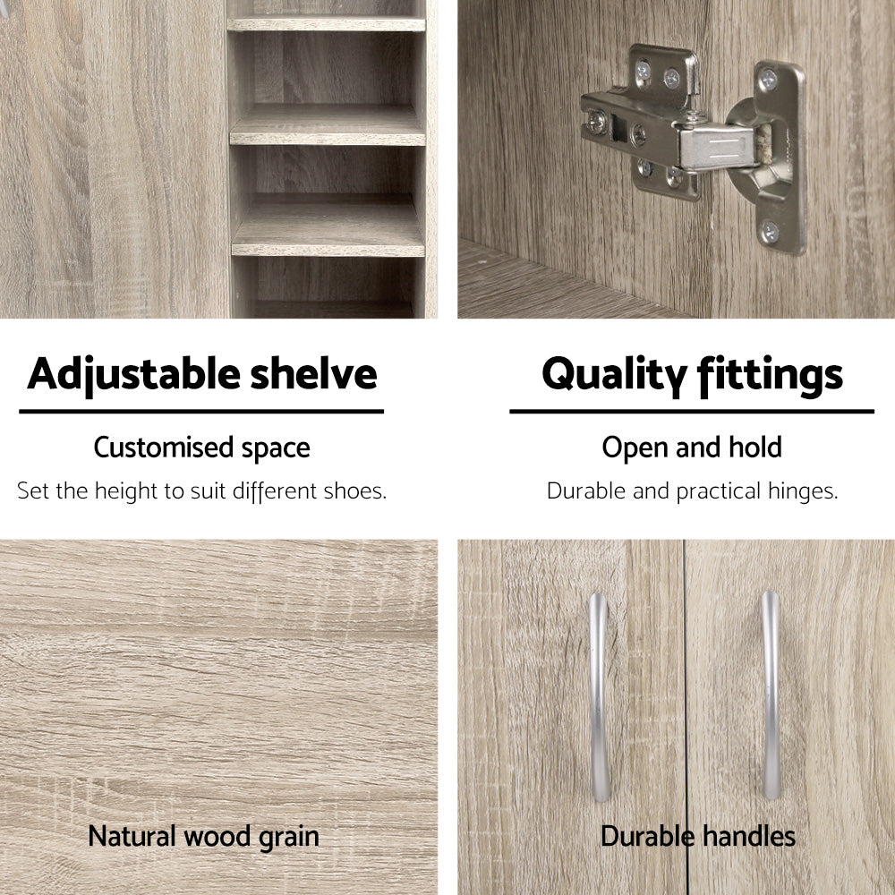 Shoe Cabinet Storage Cupboard - Wood - Homecoze