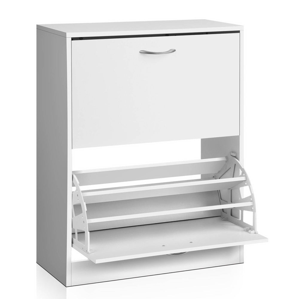 2 Door Shoe Cabinet - White - Homecoze
