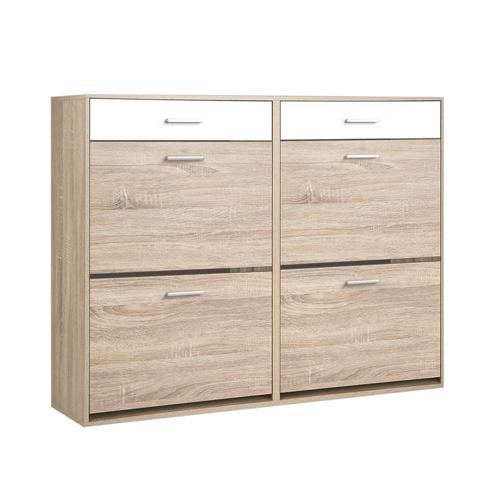2 Tier Shoe Cabinet - Wood - Homecoze