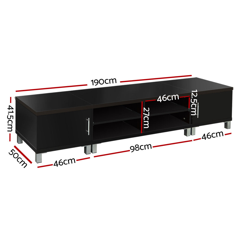 Entertainment Unit with Cabinets - Black - Homecoze