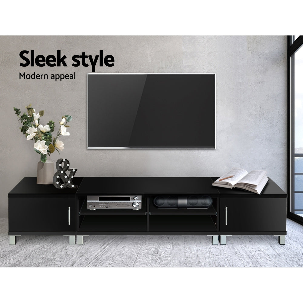 Entertainment Unit with Cabinets - Black - Homecoze