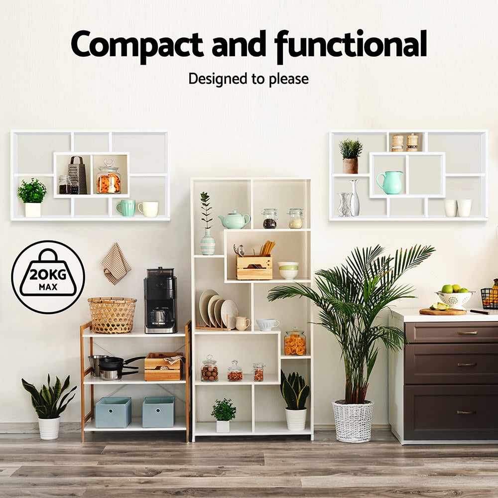 Floating Wall Shelf DIY Mount Storage - White - Homecoze