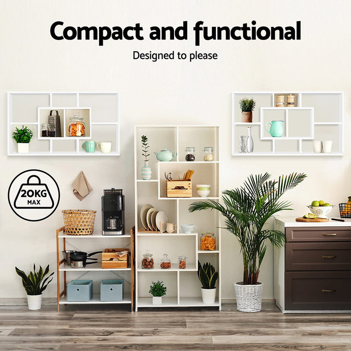 Floating Wall Shelf DIY Mount Storage - White - Homecoze