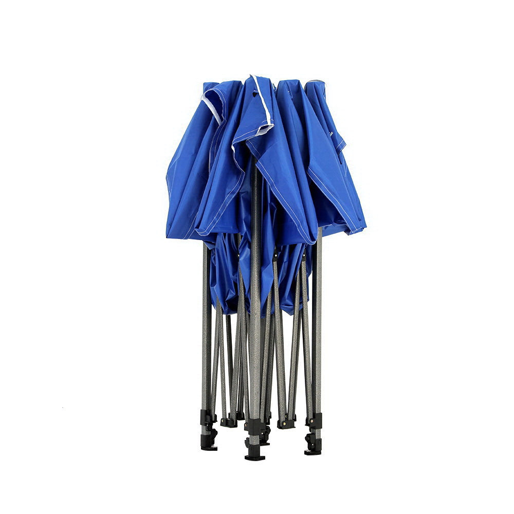 Gazebo Marquee 3x6m with Side Walls Kit Folding Outdoor Canopy Shade Tent - Blue - Homecoze