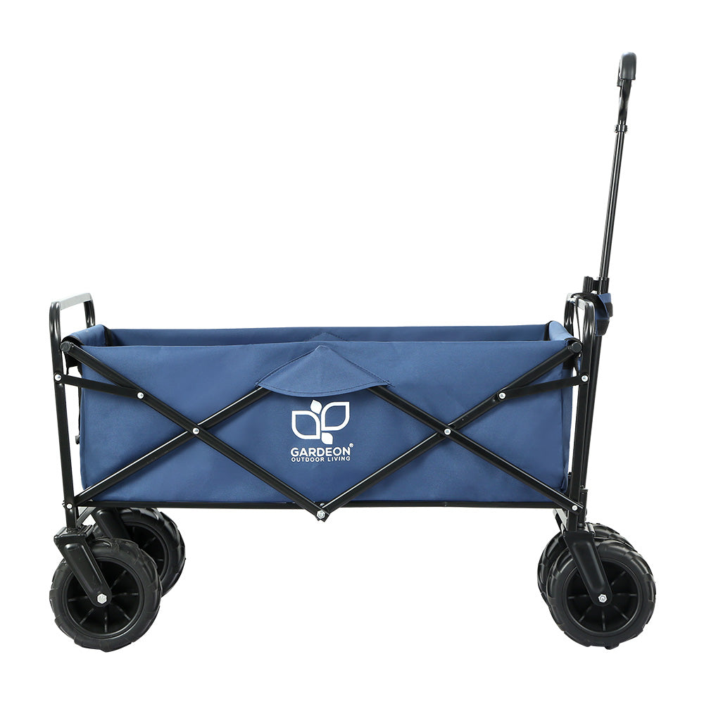 Garden Cart Folding Beach Trolley - Blue - Homecoze