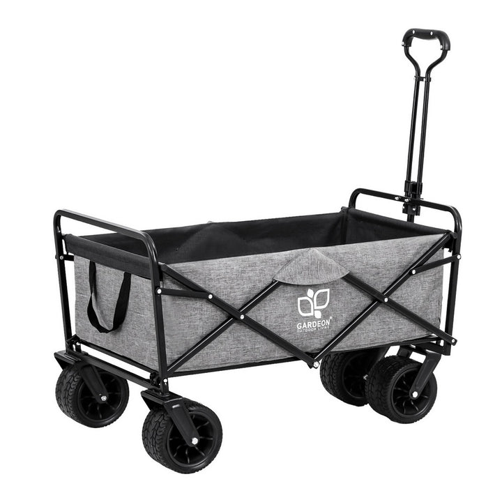 Gardeon Garden Cart with Cargo Net Grey - Homecoze