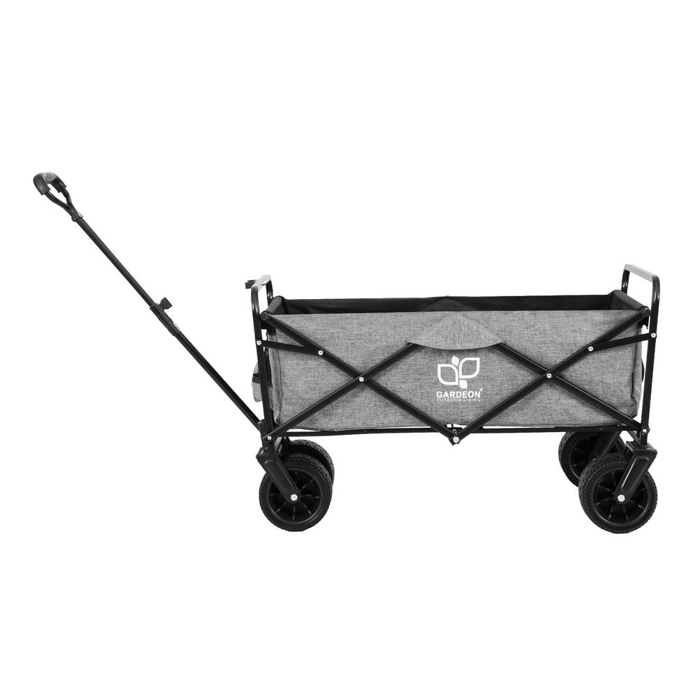 Gardeon Garden Cart with Cargo Net Grey - Homecoze