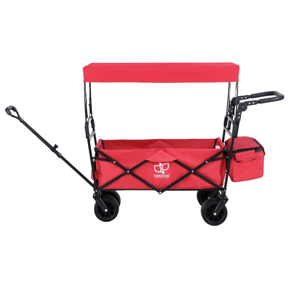 Gardeon Garden Cart with Removable Canopy Red - Homecoze