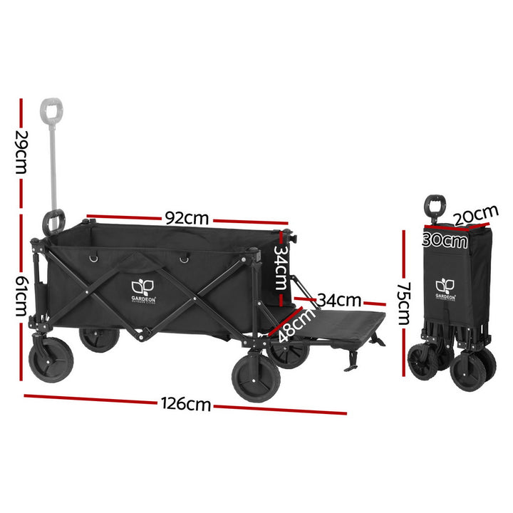 Gardeon Garden Cart with Opening Rear Black - Homecoze