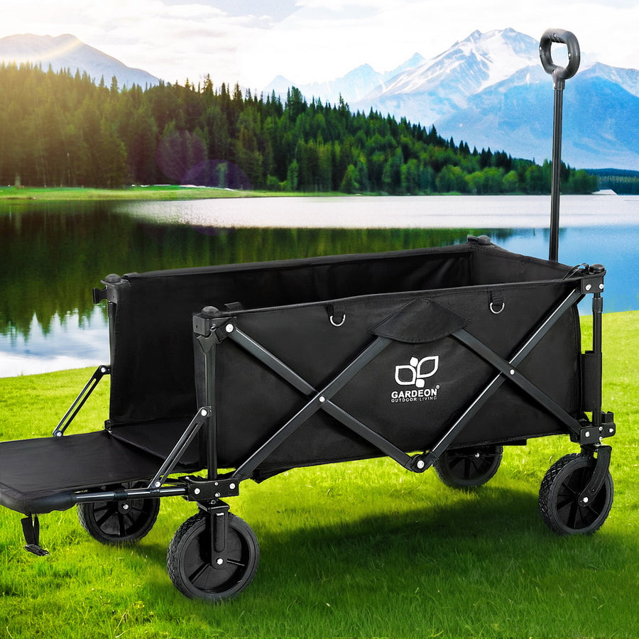 Gardeon Garden Cart with Opening Rear Black - Homecoze